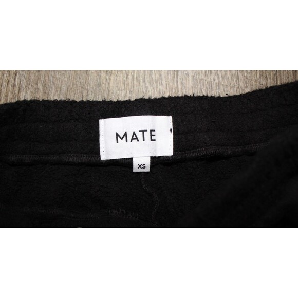MATE THE LABEL ORGANIC COTTON FLEECE POCKET WIDE LEG SWEATPANTS BLACK SZ XS NWOT - Picture 4 of 4